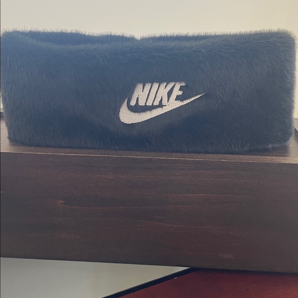 Nike Faux Fur Faux Sherpa Ear Muff in Headband Style with Nike Logo and Label.